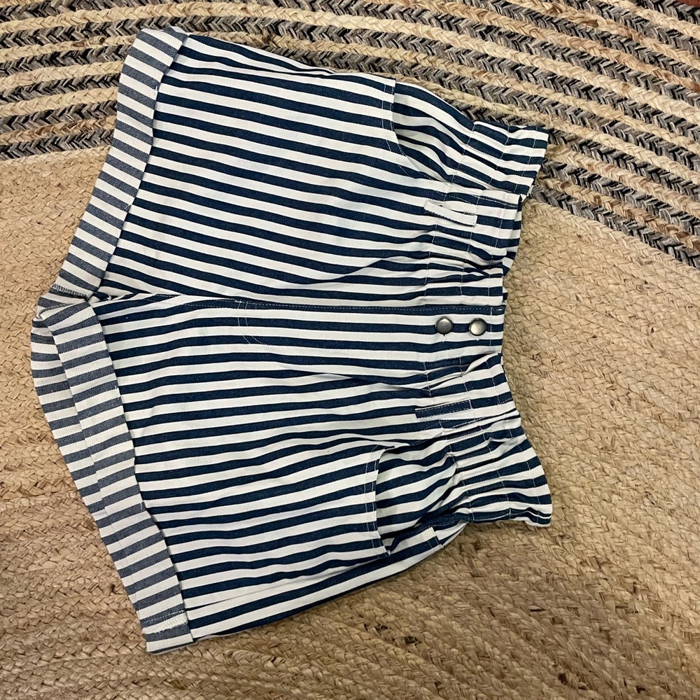 Blue striped shorts